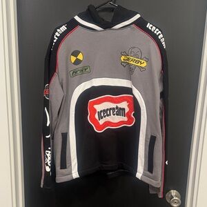 Icecream Derby Hoodie with Black, Gray, and Red Accents